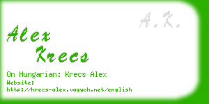 alex krecs business card